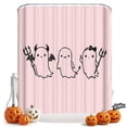 thumbnail image 1 of Shower Curtains for Bathroom-36"x72",Spooky Halloween Ghost on Pink Waterproof Bath Curtain Grommet Shower Curtain Set with Hooks, 1 of 9