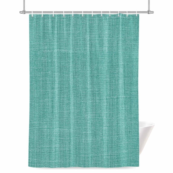 Shower Curtains for Bathroom-36"x72",Teal Green Solid Color Waterproof Bath Curtain Grommet Shower Curtain Set with Hooks