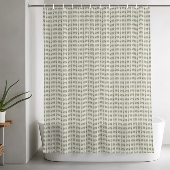 Shower Curtains for Bathroom-48"x72",Abstract Sage Green Flower Waterproof Bath Curtain Grommet Shower Curtain Set with Hooks,