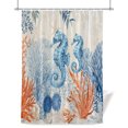 thumbnail image 1 of Shower Curtains for Bathroom-60"x72",Blue Ocean Seahorses Waterproof Bath Curtain Grommet Shower Curtain Set with Hooks, 1 of 9