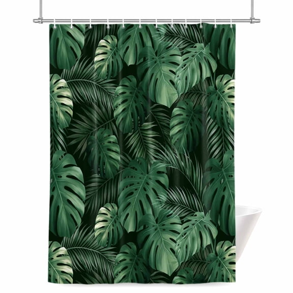 Shower Curtains for Bathroom-60"x72",Jungle Rainforest Botanical Leaves Waterproof Bath Curtain Grommet Shower Curtain Set with Hooks