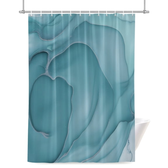 Shower Curtains for Bathroom-60"x72",Mint Green Marble Fluid Art Waterproof Bath Curtain Grommet Shower Curtain Set with Hooks