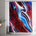 thumbnail image 1 of Shower Curtains for Bathroom-72"x72",Red Blue Marble Texture Pattern Waterproof Bath Curtain Grommet Shower Curtain Set with Hooks,, 1 of 9