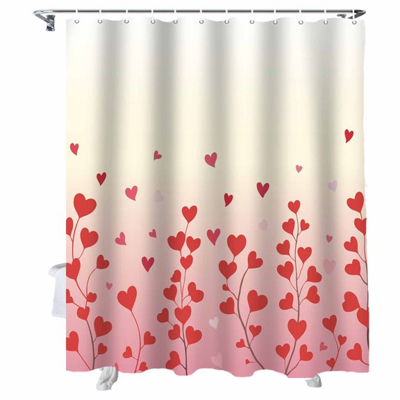 Shower Curtains for Bathroom-72"x72",Valentine's Day Love Waterproof Bath Curtain Grommet Shower Curtain Set with Hooks