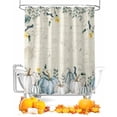 thumbnail image 1 of Shower Curtains for Bathroom-72"x84",Thanksgiving Autumn Blue Pumpkin Waterproof Bath Curtain Grommet Shower Curtain Set, 1 of 7