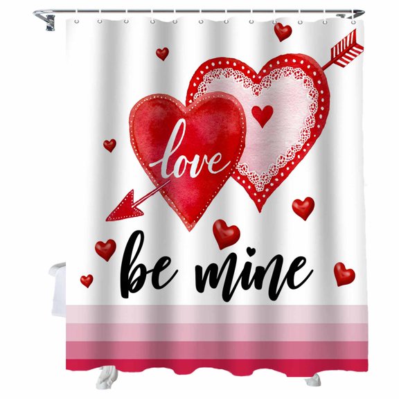 Shower Curtains for Bathroom-72"x84",Valentine's Day Love Waterproof Bath Curtain Grommet Shower Curtain Set with Hooks