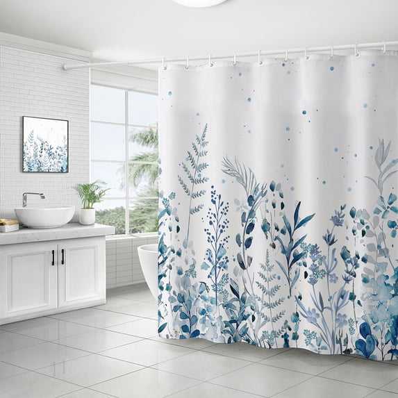 Shower Curtains for Bathroom,Watercolor Plant Leaf Shower Curtain, with Hooks, Waterproof Fabric Shower Curtains - Style 4