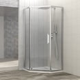 thumbnail image 1 of Shower Door 34-1/8" x 72" Semi-Frameless Neo-Angle Hinged Shower Enclosure, Chrome, 1 of 4