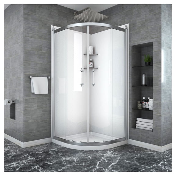 Shower Door 36x72 Inch Framed Tub Shower Enclosure - 72" High Tempered Glass - Reversible Walk-In Design for Bathroom Remodel