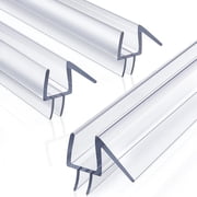 Shower Door Bottom Seal 47.25 15.75 * 3, 3 Section Segmented Frameless Glass Shower Door Seal Strip for 3/8 Glass
