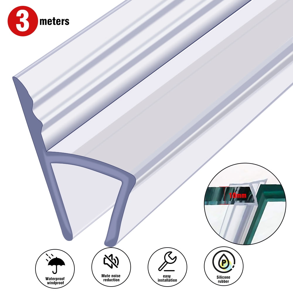 Shower Door Bottom Seal, 9.84ft Glass Shower Door Seal Strip Shower Door Seal Frameless Seal