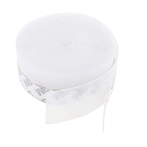 Shower Door Bottom Seal Strip Silicone Rubber Sealing Sticker 16 Feet Translucent for Glass Sliding Doors/Shower Enclosures,Self-Adhesive Dust/Noise Proof Weatherstrip (35mm)