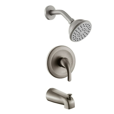 Shower Door Brushed Nickel 6 Inch Shower Faucet wih Tub Spout Combo,Glass Shower Door