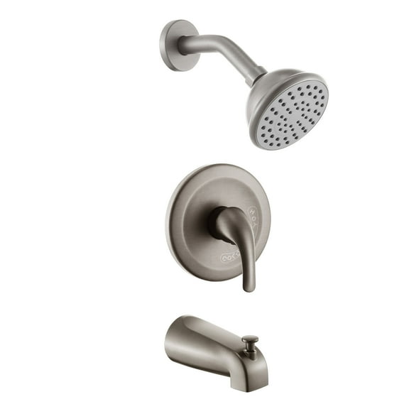Shower Door Brushed Nickel 6 Inch Shower Faucet wih Tub Spout Combo,Glass Shower Door