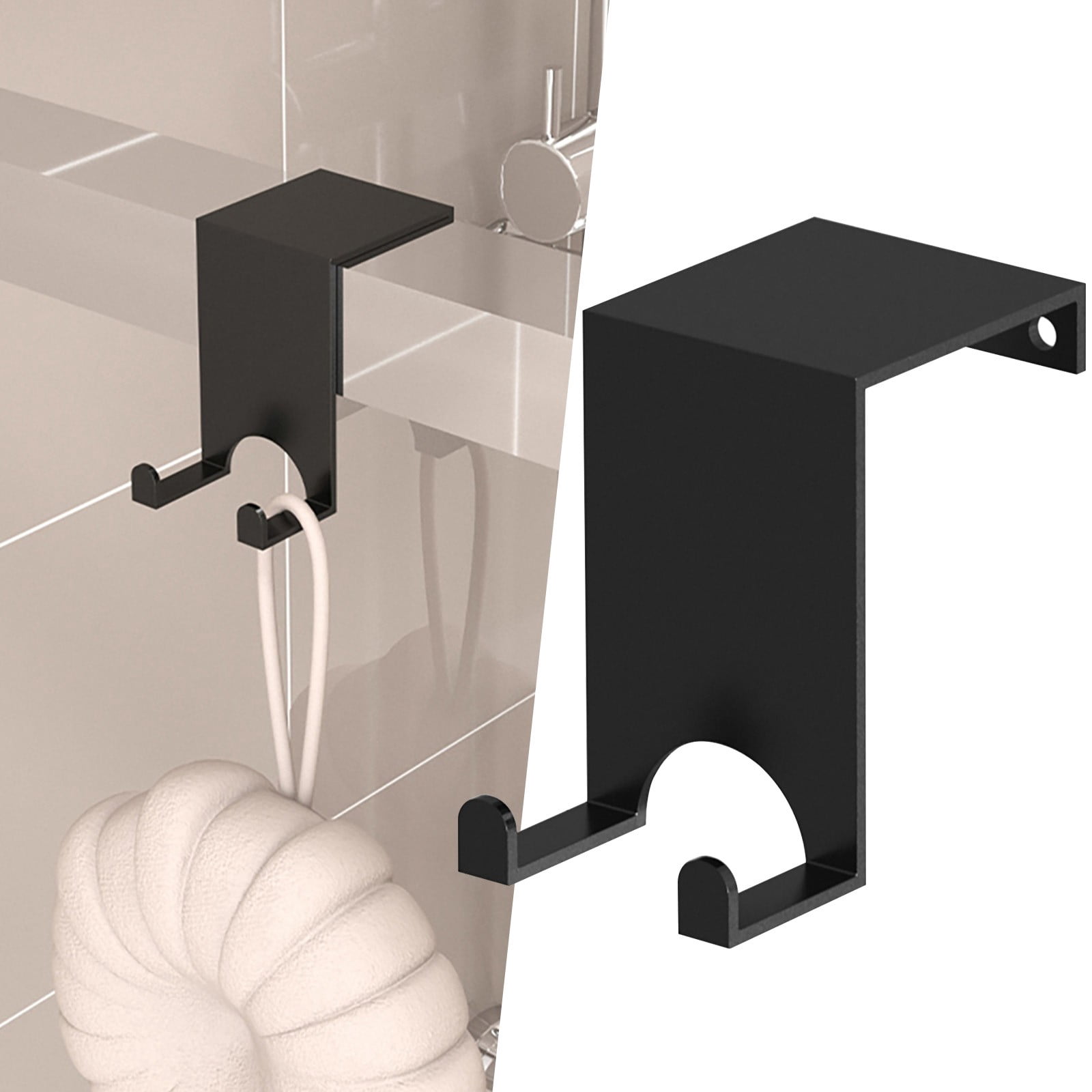 Shower Door Hooks 1 Pack - Over the Door Hangers for Frameless Glass Shower, Bathroom, Closet or Kitchen -