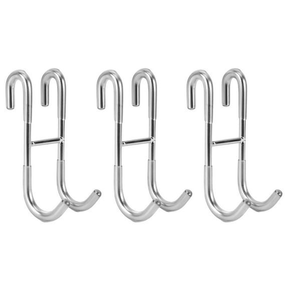 Shower Door Hooks (2-Pack), Towel Hooks for Bathroom Frameless Glass Door, Shower Squeegee Hooks, Silver