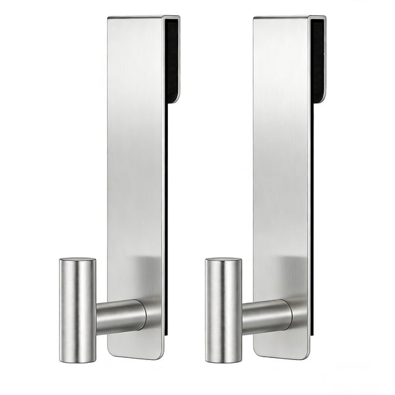 Shower Door Hooks, Heavy Duty Stainless Steel Over The Glass Door Hanger, T Shape Bathroom Towel Robe Coat Rack Hooks, Tool-Free Installation