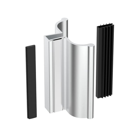 Shower Door Magnet Handle 3-Inch Frameless Glass Door Handle with Metal Strike, Aluminum Alloy Construction, Secure Fit for Swing Glass Doors