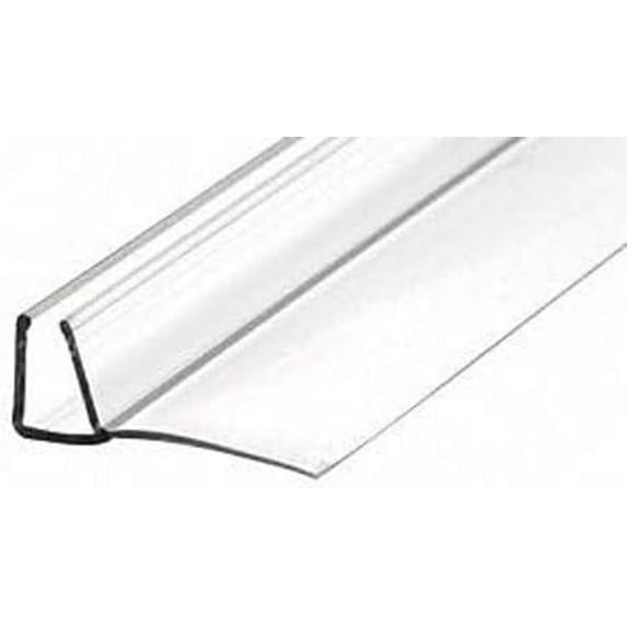 Shower Door Polycarbonate with 90 degree 7/8" Long Vinyl Fin Seal for 3/8" Glass - 95" Long