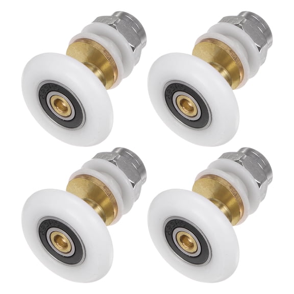 Shower Door Roller Runner Wheel 27mm Dia. Replacement Part Bathroom Glass Shower Sliding Door Roller, (1 Set 4pcs)