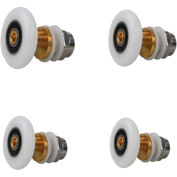 Shower Door Rollers 4-Pack Replacement for 4-6mm Glass Sliding Doors, Adjustable Nylon Wheels