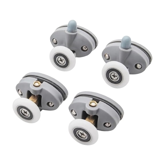 Shower Door Rollers, Single Shower Door Runners/Wheels/Pulleys/Guides 25mm Diameter Home Bathroom DIY Replacement Parts (2 Upper Rollers and 2 Bottom Rollers) 2 Set