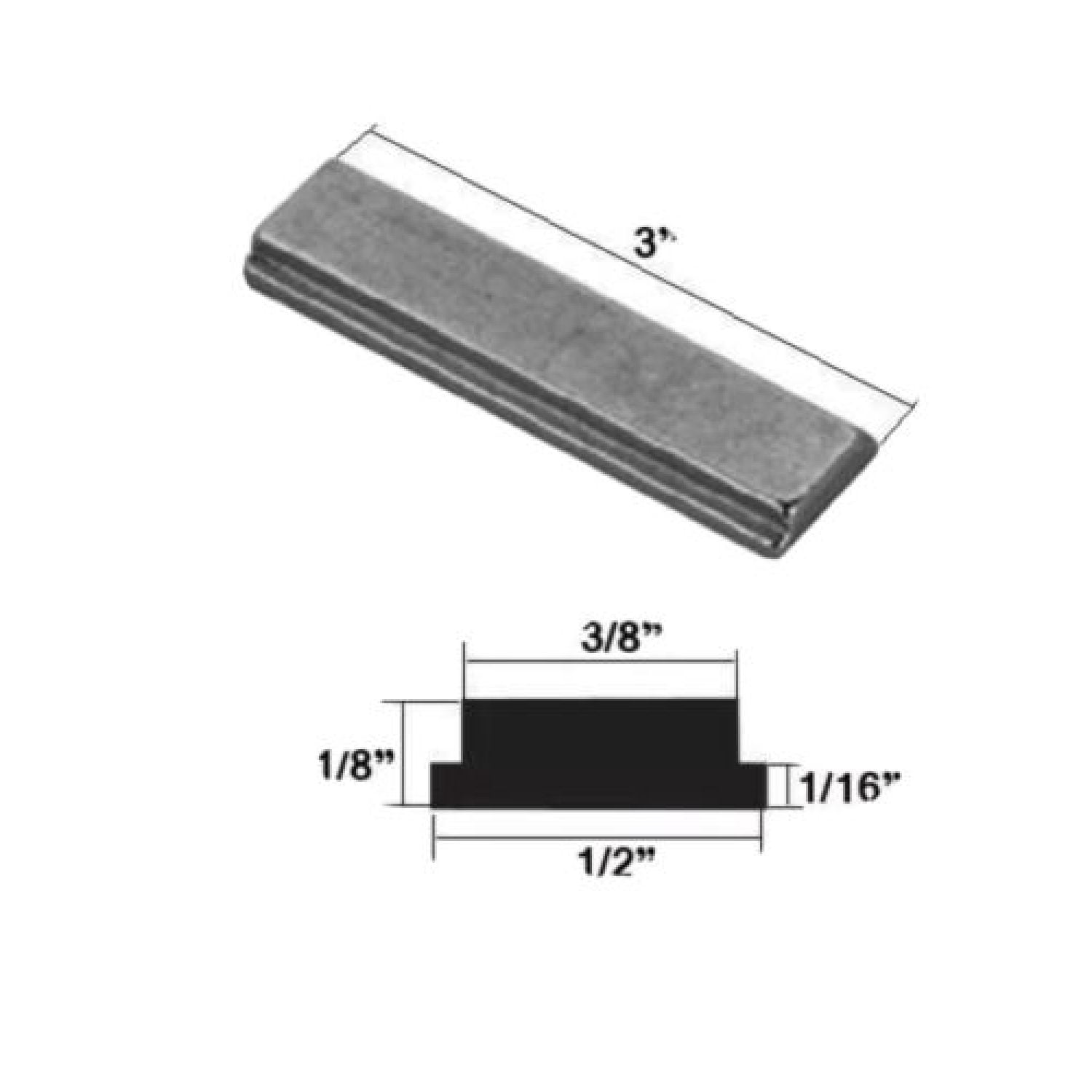 Shower Door Strike Jamb for Swing Shower Doors 3" long