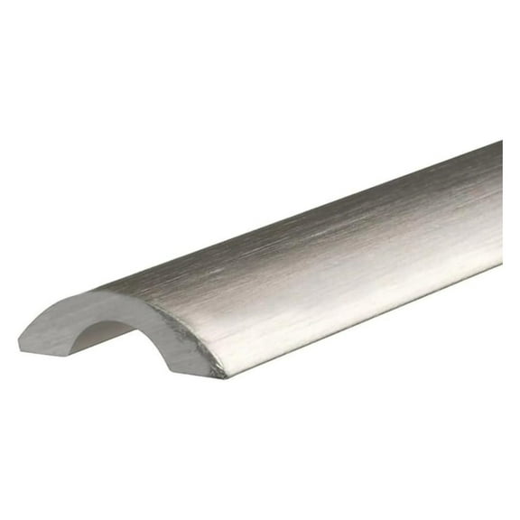 Shower Door Threshold - 31 Inch Half-Round Brushed Nickel - Frameless Shower Door Water Dam, Flat & Out-Sloping Curbs, Minimal Sightline, Leak Protection, Bathroom Remodel Silver