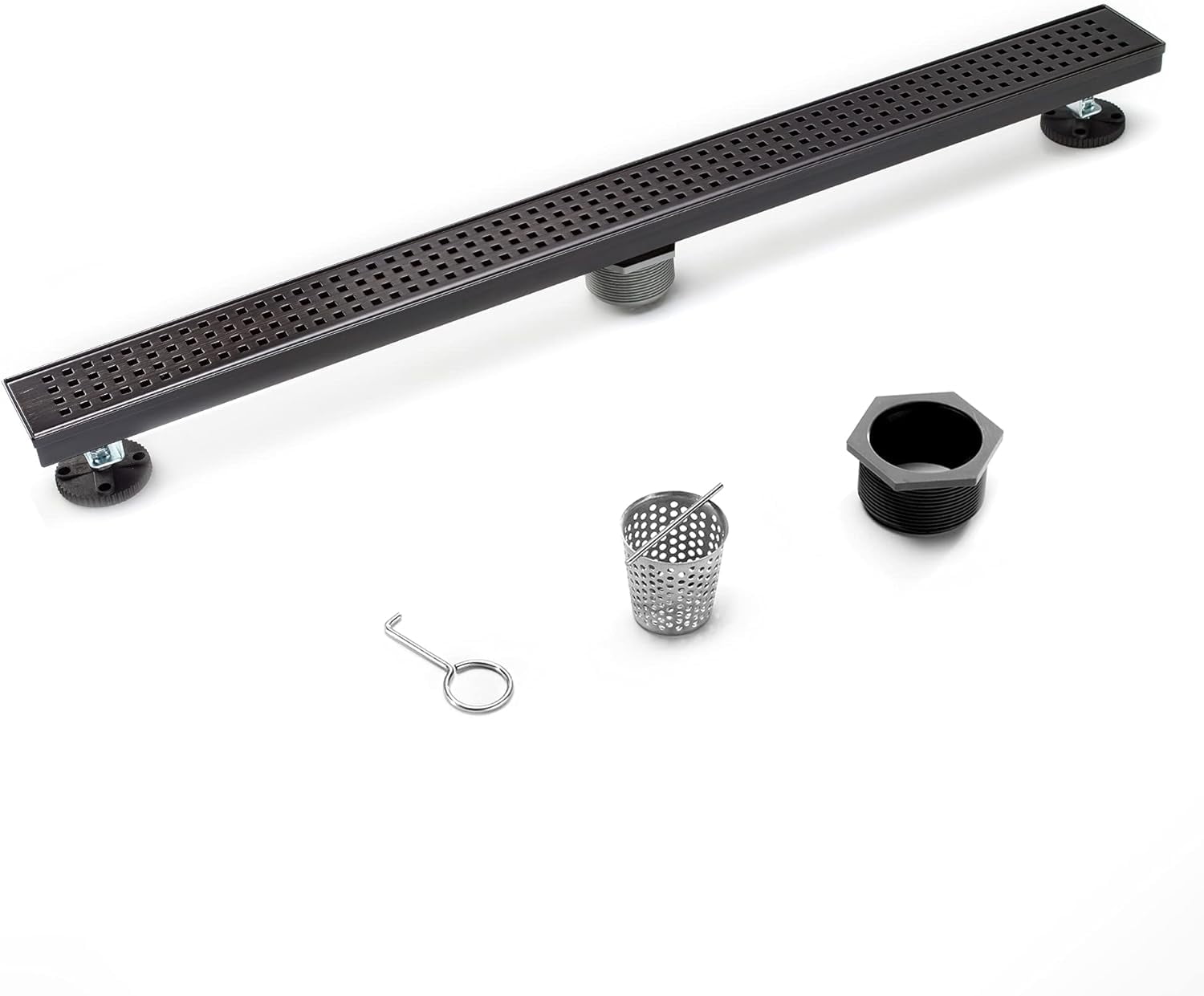 Shower Drain 24Inch, Stainless Steel Rectangle Shower Floor Drain With