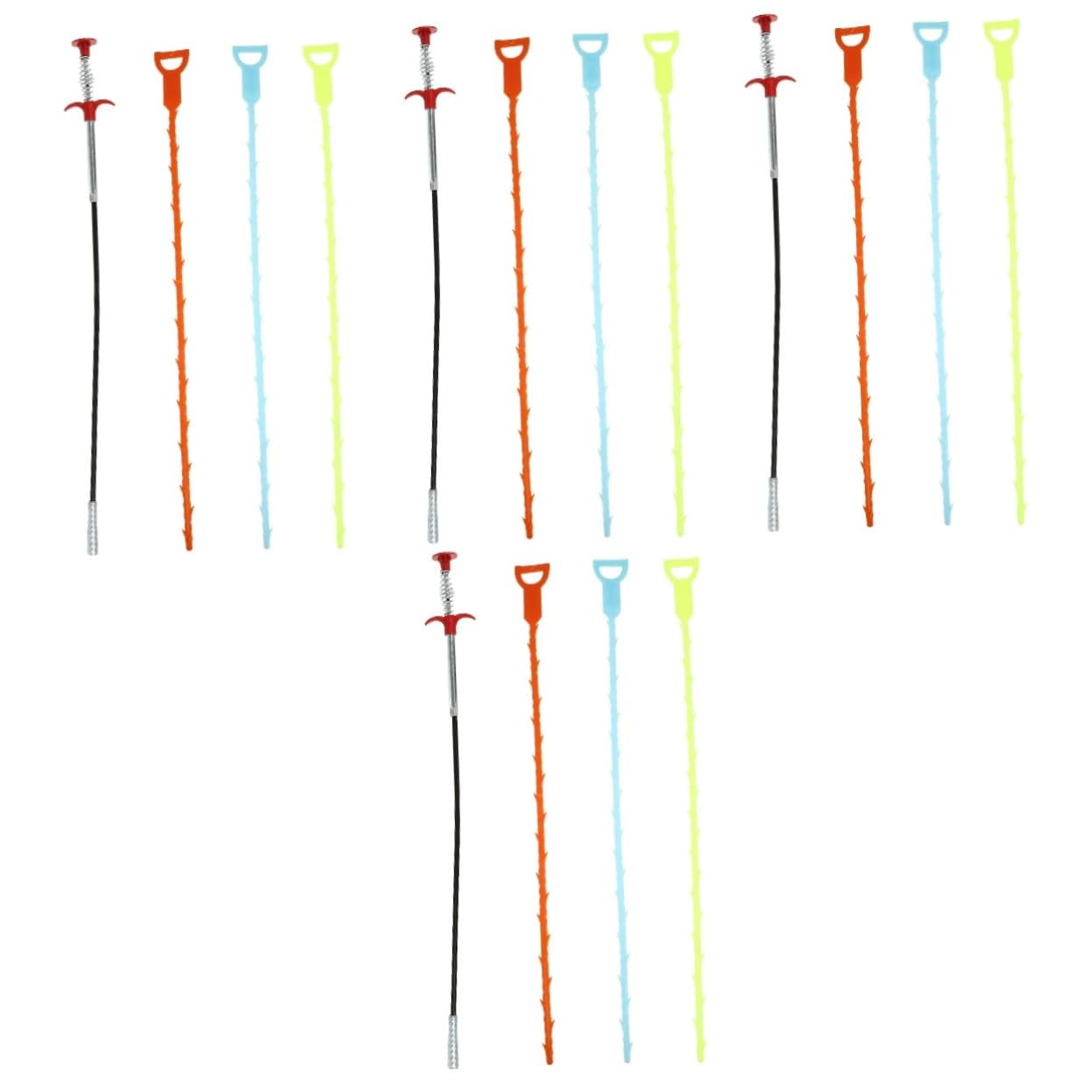 Shower Drain Clog Remover 4 Sets Unclog Hair Catcher Stick Remove Hair