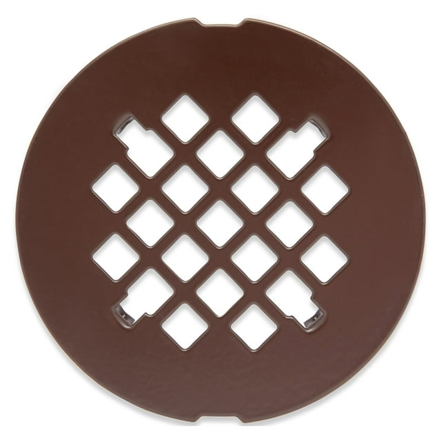 Shower Drain Cover, Brass Construction, 41/4 inches outside diameter