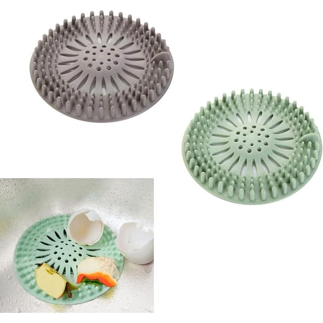 Shower Drain Covers, 2 Pack Silicone Tube Drain Hair Catcher Stopper