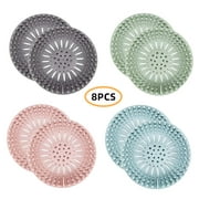 Shower Drain Hair Catcher(8 Pack), stome Hair Catcher Shower Drain - Shower Drain Cover - Kitchen Sink Strainer - Shower Accessories, Easy to Install and Clean for Bathroom Bathtub and Kitchen