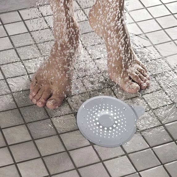 Shower Drain Hair Catcher & Strainer Cover | Flexible TPR Sink Protector for Bathroom Tub & Kitchen | 6.7 x 5.5 Inch | Prevents Clogs, Easy to Clean | Multiple Colors