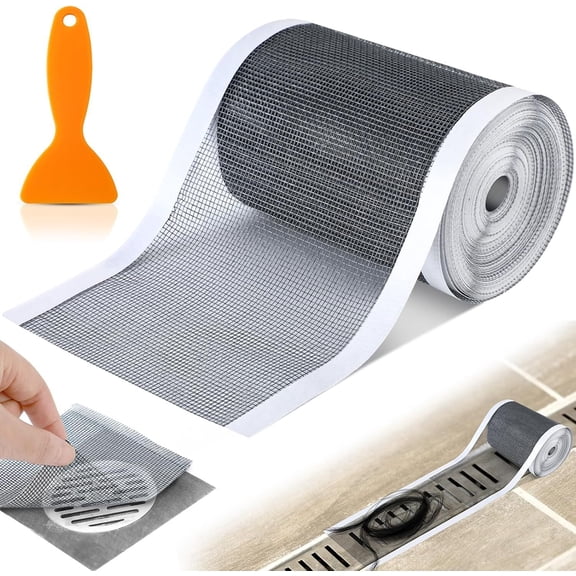 Shower Drain Screen for Hair Stopper, Disposable Shower Drain Hair Catcher, Disposable Hair Catchers for Shower, Floor Sink Strainer Filter, 4 Inch x 33 FT