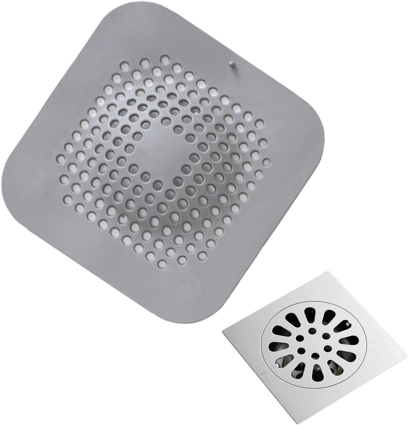 4-Pack Stainless Steel Hair Catcher Shower Drain Strainers - Silver, Multiple Sizes For Sink, Tub, Floor Drain