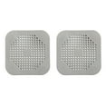 thumbnail image 1 of Shower Drain Trap - Square silicone drain cover for shower or kitchen drains-grey, 1 of 5