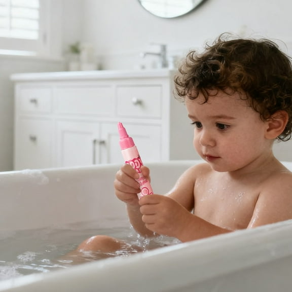 Bath Crayons for Kids,Washable Shower Drawing Crayons,Twistable Bath Art Toy for Toddlers,Safe Bathroom Wax Crayon for Bathtub Wall Tile,1PC Pink