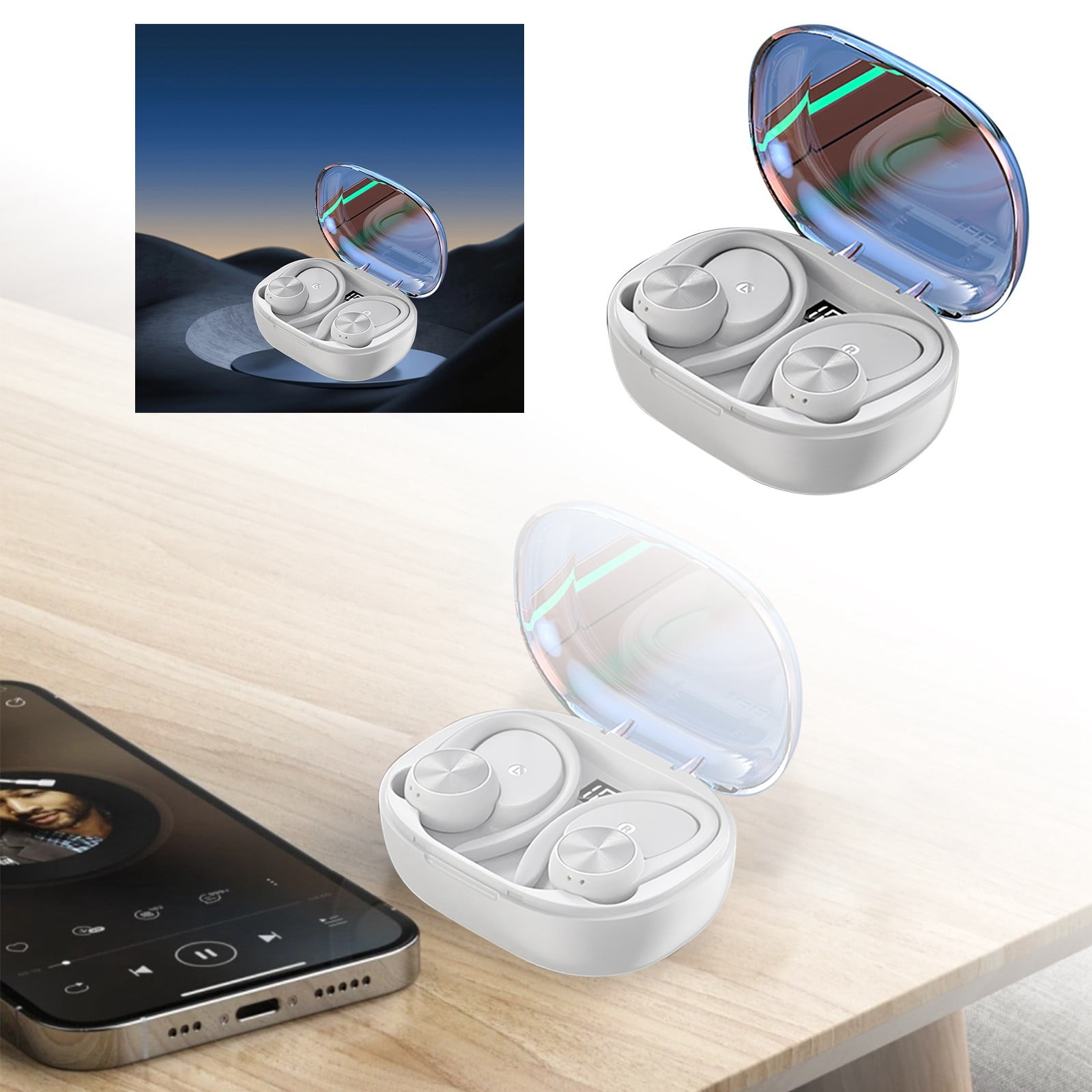 Shower Earbuds New Earphones Ear Hook Design In Ear Style With Charging