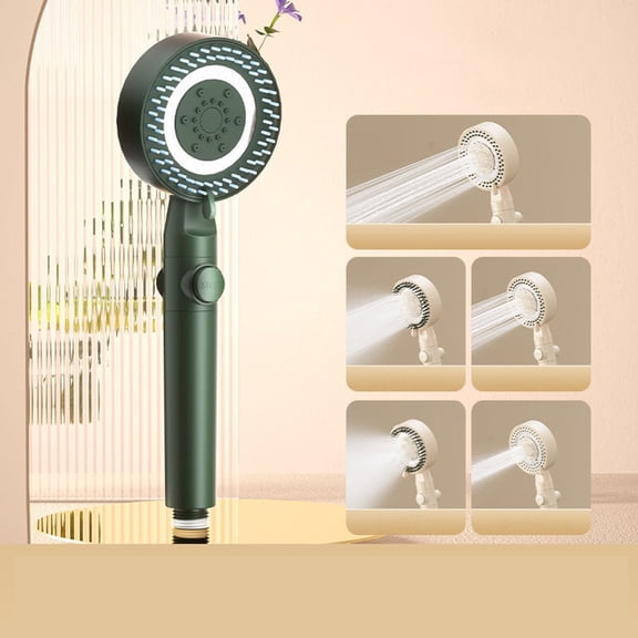 Shower System for Spa Upgrades High-Pressure Massage Showerhead with Pressurized Nozzle for Enhanced Rinse and Versatile Hydromassage, Green