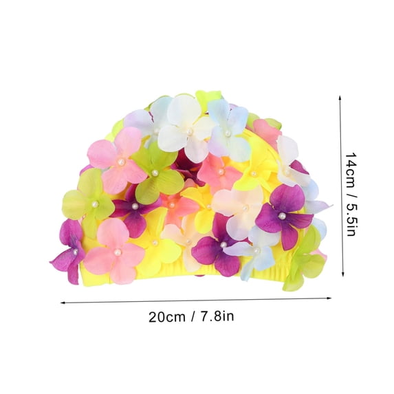 Shower Essentials Reusable Shower Cap Lace Vintage Swim Cap Floral Petal Retro Style Bathing Caps For Women Rose
