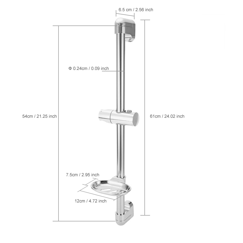 Shower Extension Arm Shower Head Bracket, Slide Bar, For Hotel For Home