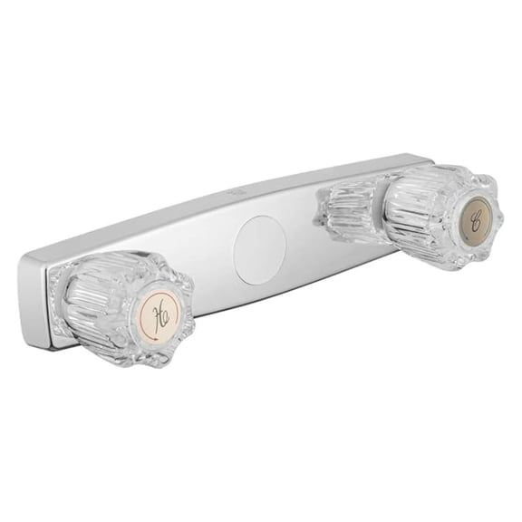 Shower Faucet with Acrylic Knobs - Polished Chrome - 2-Hole Bathroom Faucet - RV & Mobile Home Compatible - Durable & Easy Install - Classic Bathroom Fixtures