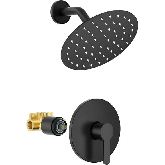 Shower Faucet Black Shower Faucet Set with 8-Inch Rainfall Showerhead Single-Handle Shower-Trim Kit Included Vae Matte Black