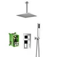 thumbnail image 1 of Sumerain Shower System Ceiling Mount with Rough-in Valve, Rain Showerhead and Hand Shower, Chrome Finish, 1 of 13