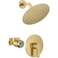 thumbnail image 1 of Shower Faucet, Gold Shower Faucet Set with 8-Inch Rainfall Showerhead, Single-Handle Shower-Trim Kit Included Valve, Brushed Gold, 1 of 17