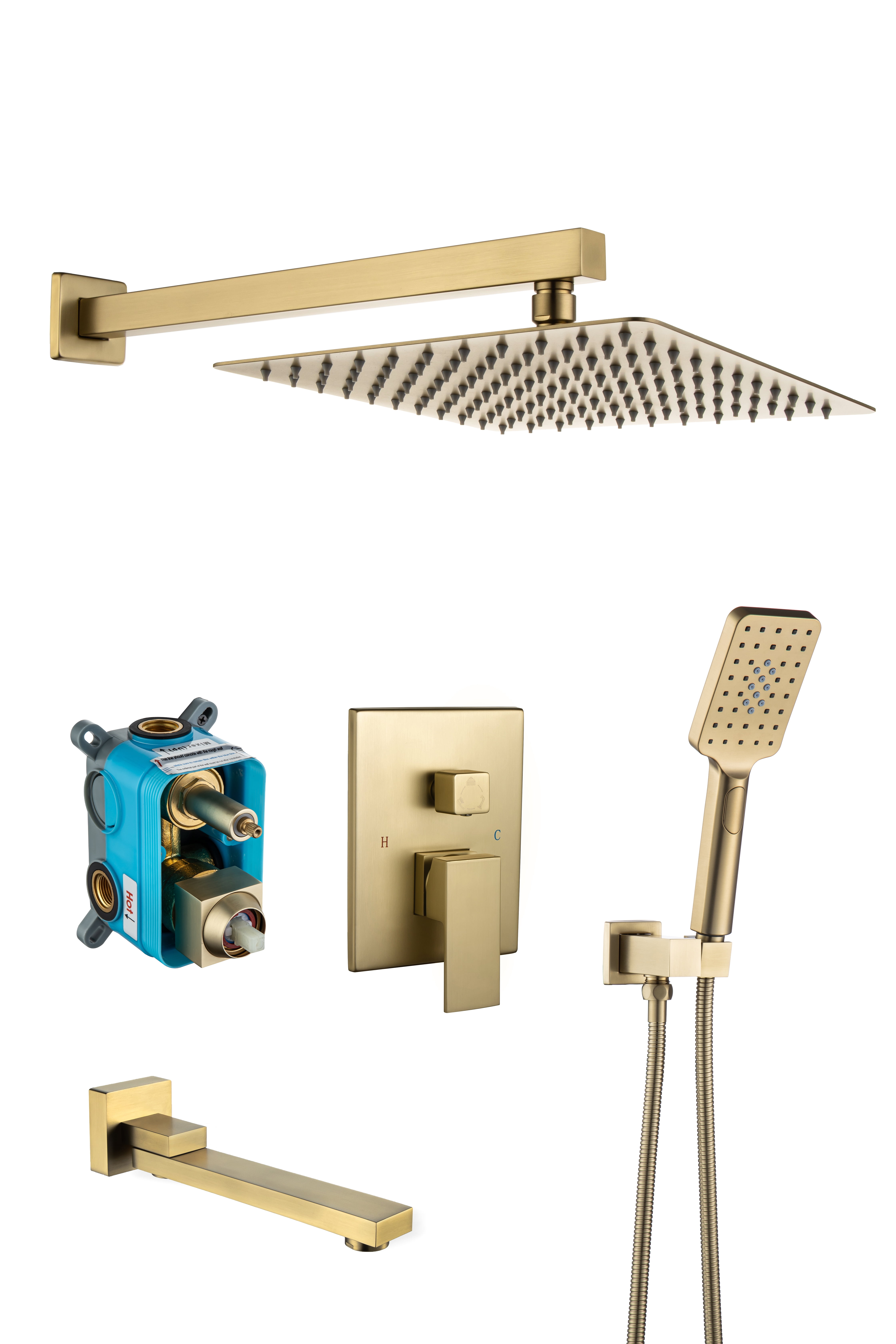 Shower Faucet Set Antiscald Shower Fixtures with Roughin Pressure