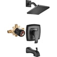 thumbnail image 1 of Shower Faucet Set  Bathtub Faucet (Valve Included), Single-Handle Tub and Shower Trim Kit, Bathroom Shower System with Touch-Clean Shower Head and Tub Spout, Matte Black, 1 of 4