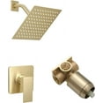 thumbnail image 1 of Shower Faucet Set Brushed Gold, Bathroom Rainfall Shower System with Stainless Steel Rain Shower Head, Single Function Shower Trim Kit with Rough-in Valve, 1 of 5
