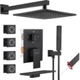 thumbnail image 1 of Shower Faucet Set Matte  Shower System Four Modes Shower Faucet with in Handheld Ceiling Mount Inch Shower Head with Inch Shower Head   Dual Modes Body Jets, 1 of 6